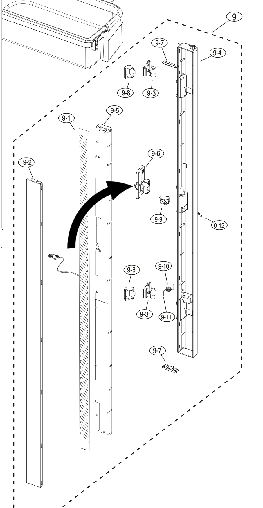 Samsung fridge French door MIddle hinge, *3454B_description(1)