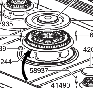 BOSCH MADE Cooktop cooker wok Burner Crown base SA9065XS, *10096 Version 2.878010096_description(1)