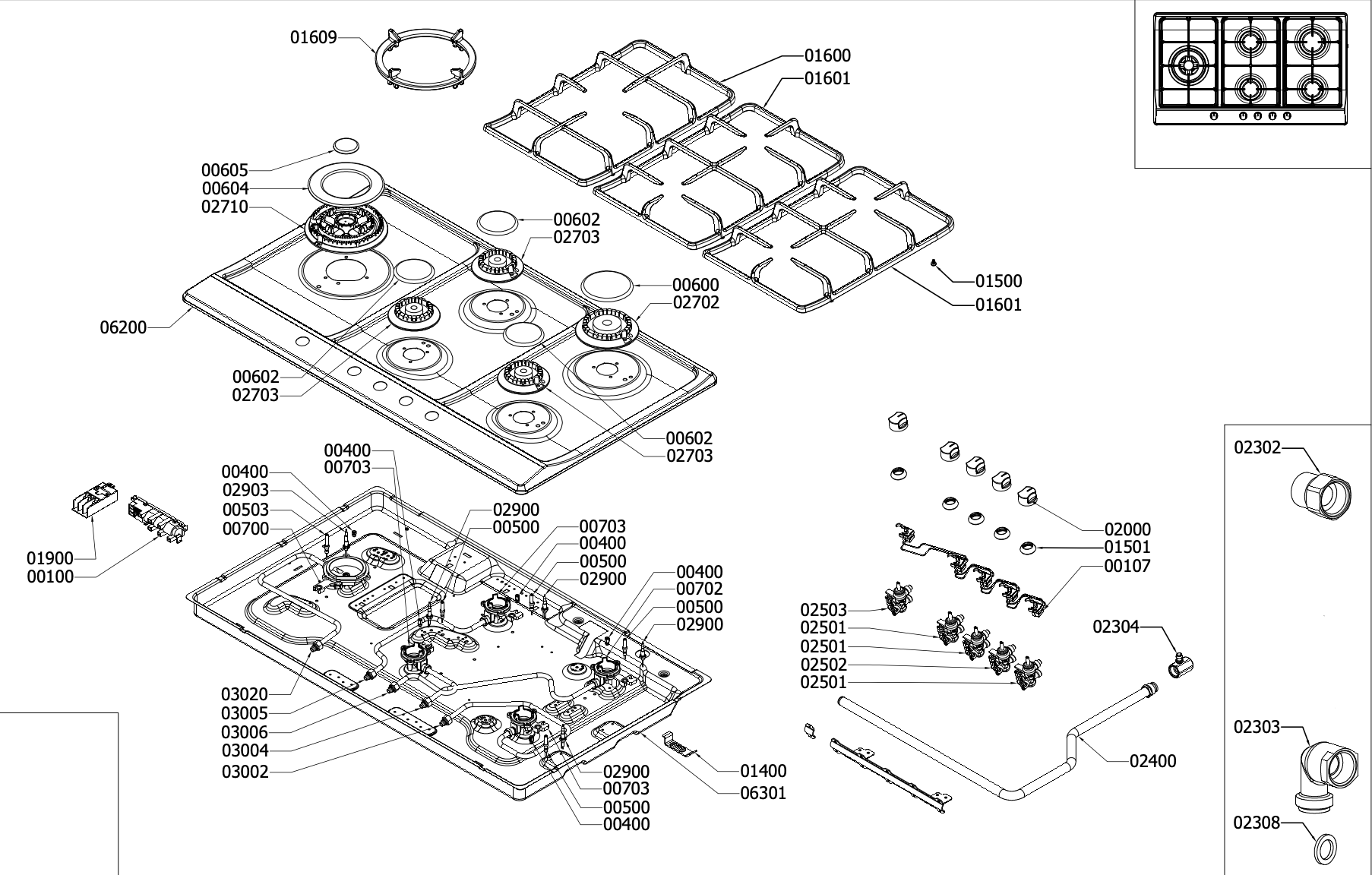 Blanco Cooktop Ignition loop Switch BCG905WXFFC, *0177_description(1)