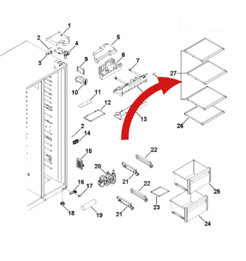 Haier Fridge low middle upper shelf hsbs610is,_description(1)