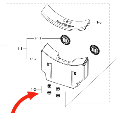 Samsung washing machine dispenser cap WW90H9600EW, *8032B_description(1)