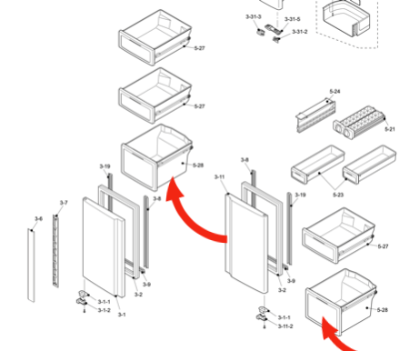 Sharp Lowest Freezer Draw Left or Right SJFP624VSL SJ-FP624V-SL,_description(2)