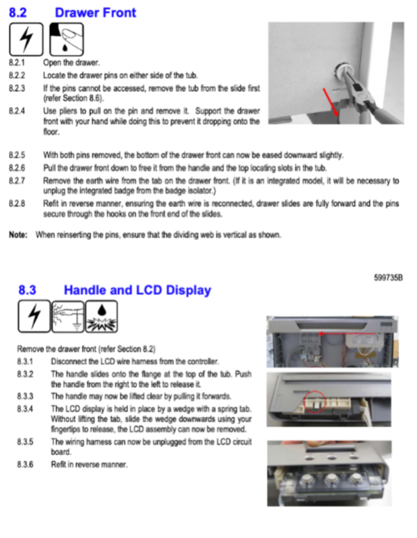 Fisher Paykel Dishdraw Handle or control panel Bottom Draw KIT HDL CLC BTM 608V SI SP B.DD6DAX8,_description(1)