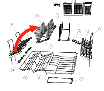 Fisher paykel dishdraw Dish Draw Crockery Insert Basket ADJUSTABLE DD60 End In 7 and 9 *_description(1)