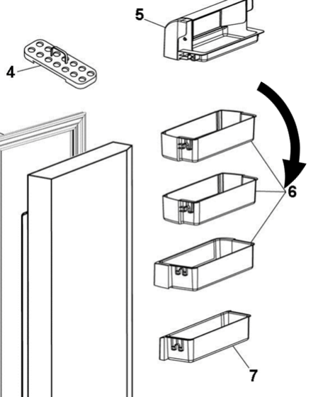 Haier Fridge Door Middle Shelf HSBS582AW,**807360A_description(1)