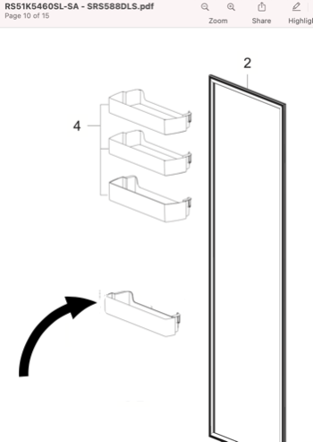 Samsung fridge BOTTLE GUARD Shelf Tray_description(1)