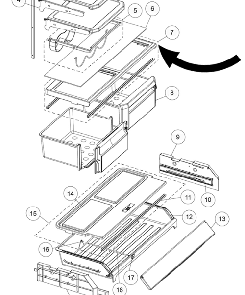 Haier Freezer Draw cover shelf  HFD647SS, HTD647SS, HTD647AS, HTD647AW,_description(1)