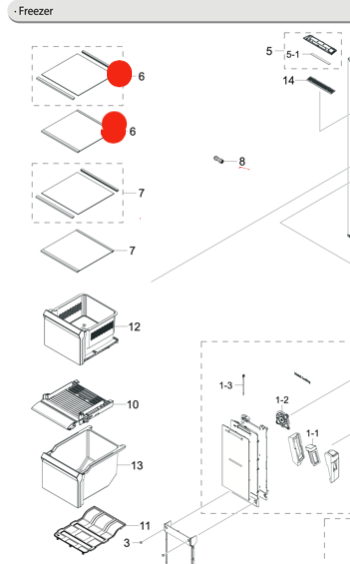 samsung freezer SIDE Glass top Shelf SRS692NMB SRS693NLS SRS694NLS_description(1)