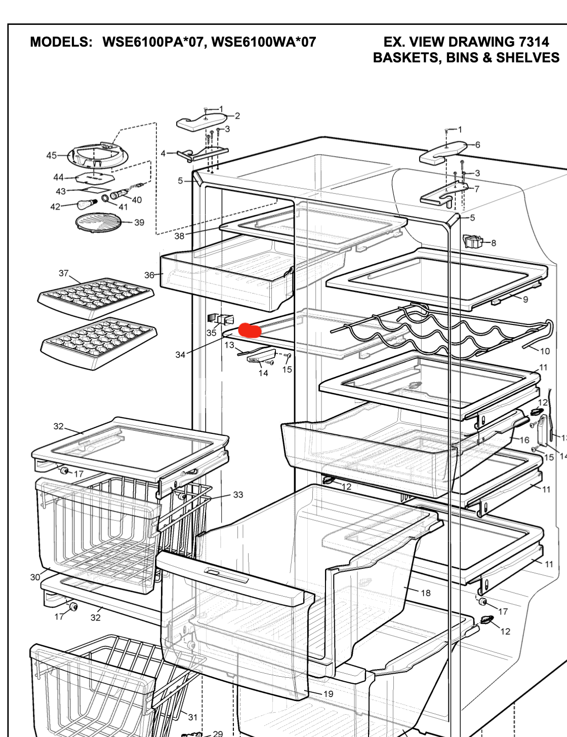 Westinghouse and Simpson and Electrolux Freezer glass shelf, upper 1446230_description(3)