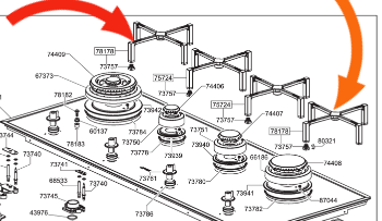 Smeg Cooktop Trivet Wok or ULTRA-RAPID or RAPID Burner PX140A, PVA140-1,_description(2)