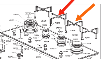 Smeg Cooktop Trivet Stand RAPID PX140, 208 MM wide,_description(3)