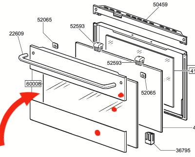 Smeg Oven door outer Glass external Glass SA386X-5, Made from 29-03-2004_description(2)