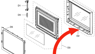 Panasonic Microwave Cutter Door frame and glass NN-CF781S LU, NN-CF770M,_description(1)