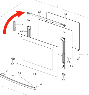 Samsung Oven Door upper vent BF1N4T123,_description(1)