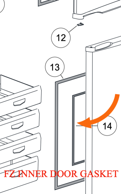 Haier Freezer INNER DOOR Gasket hrb227w, 61200-A,_description(1)