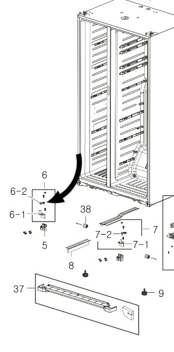 samsung FREEZER DOOR HINGE CAMRISER  On Cabinet SRS_description(1)