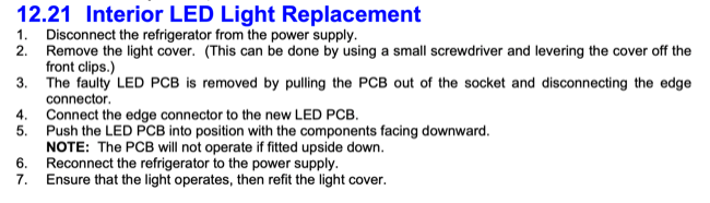FISHER PAYKEL FRIDGE LAMP LIGHT ASSY ACTIVE SMART FRIDGE LED,_description(1)