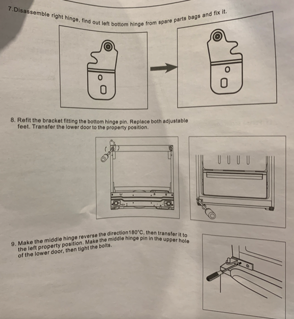 Haier Fridge or freezer Bottom hinge  LEFT Side HRF360TW, HRF360TS,_description(1)