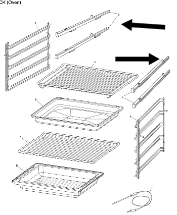 Electrolux Oven Left and right Telescopic side rail full set for upper oven Or lower oven rail,_description(1)
