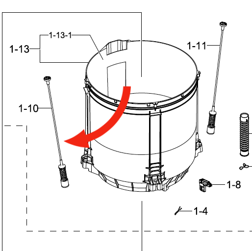 Samsung Washing machine Suspension Rod Front,_description(1)