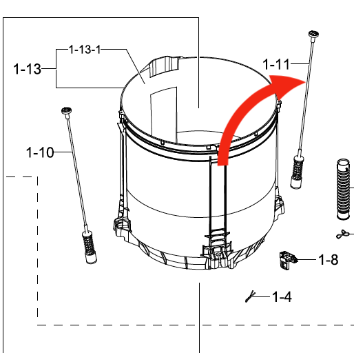 Samsung Washing machine Suspension Rods Rear Side,_description(1)