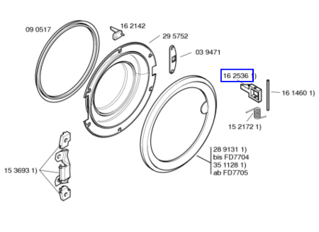 Bosch tumble Dryer Door HOOK wta2000,_description(1)