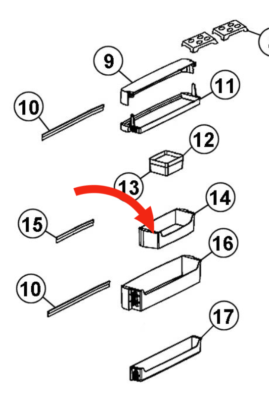 Haier Fridge Freezer Half  Shelf on Door CFL629CW, AFL628CX, AFD630IX, HBMF348AX, H0060214796_description(1)