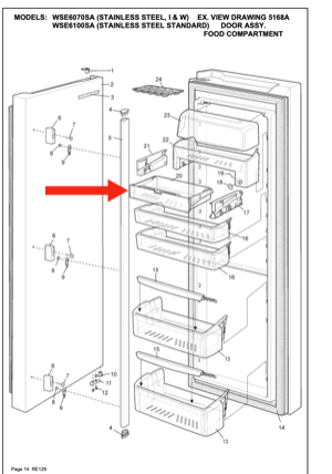 WESTINGHOUSE Fridge door DRAW STORE SAFE,_description(1)