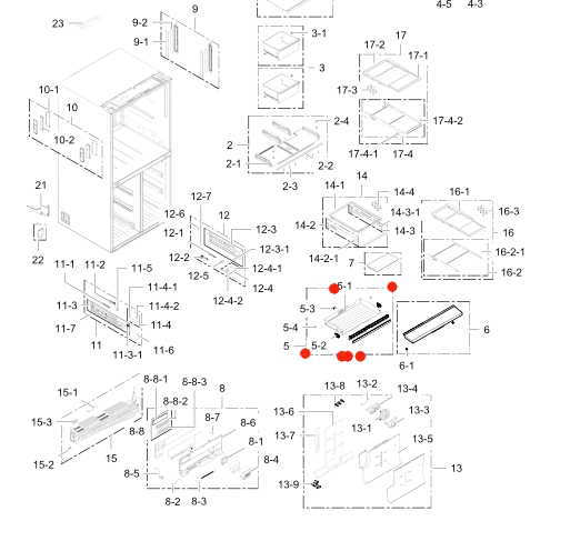Samsung fridge ASSY CASE PANTRY Model RF24J9960XC/SA_description(1)