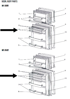 MITSUBISHI FRIDGE Middle or Upper shelf SHELF MR-395J-W-A, MR-360J-W-A, MR-360M, MR-395M, MR-360J, MR-395J, G01124_description(1)