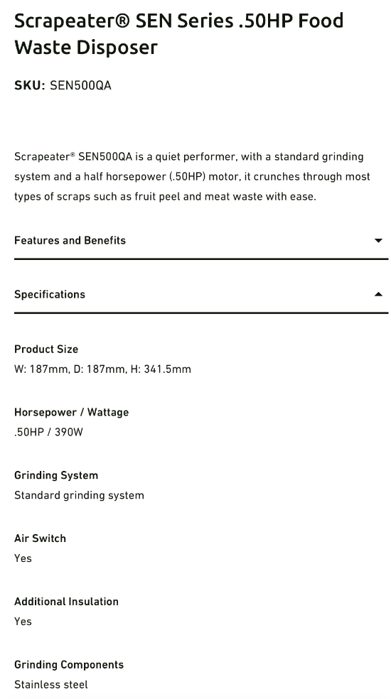 Waste Master Replacement for Fisher Paykel Waste disposer 1/2hp with air switch Can Work Without Air Switch_description(1)