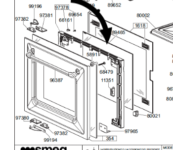 SMEG OVEN DOOR MIDDLE GLASS Left side Lower Oven,_description(2)