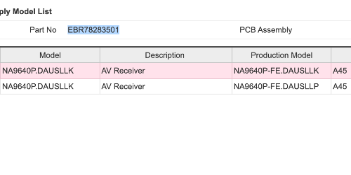 LG Home Theatre System PCB Assy AV Reciver - EBR78283501_description(1)