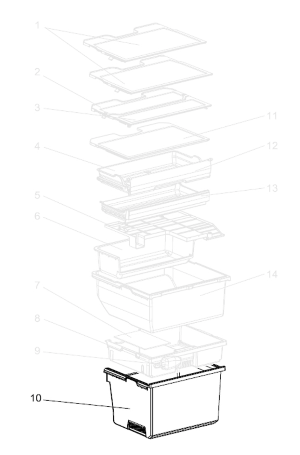 Mitsubishi Freezer Bin Draw MR-CX370EJL-ST-A1 MR-CX402EJ_description(1)